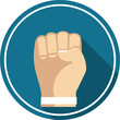 a fist symbol to encourage