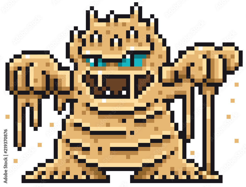 Vector illustration of Cartoon Monster - Pixel design Stock Vector ...