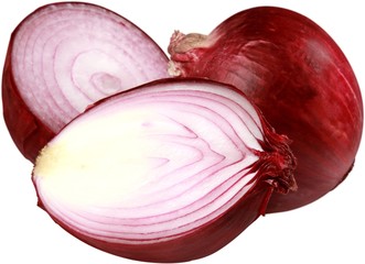 Poster - Close-up of fresh onions isolated on white background