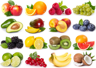 Poster - Collection of fresh fruits and berries