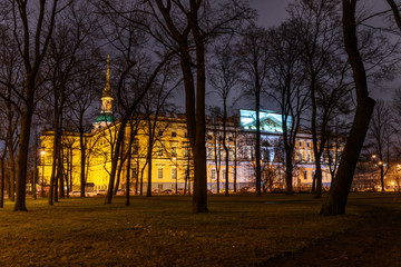 Wall Mural - Saint Michael's Castle at night. Saint Petersburg, Russia