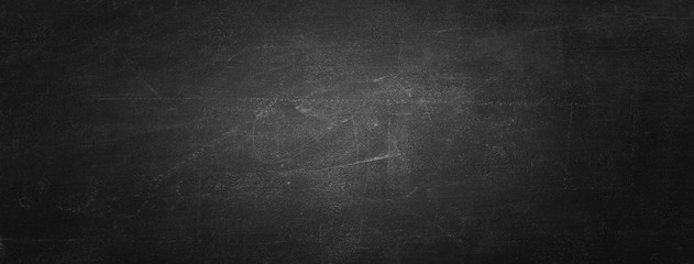 horizontal black board or chalkboard wall texture background