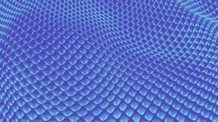 Wavy blue rendered three dimensional surface.
Loop ready animation of changing surface.