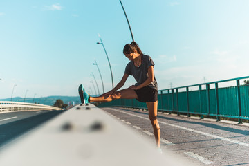 Wall Mural - Stretching exercises before running