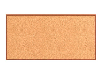 Wall Mural - Empty cork board (noticeboard) isolated on white. Mockup template - 3D rendering