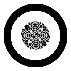 Wall Mural - Spiral icon black color in round circle