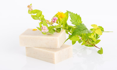 Poster - Beautiful Natural handmade soap with herbs.