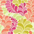 Abstract botanic hippie 60s seamless vector pattern