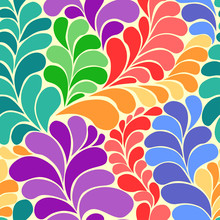 Abstract Vibrant Hippie 60s Seamless Vector Pattern