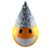 Cute Smile Emoji Sphere With Tin Foil Hat