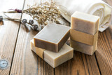 Fototapeta Tulipany - Handmade natural soap on wooden background