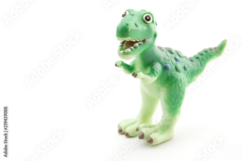 Dinosaur toy isolated on white. Obraz na płótnie