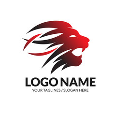 Wall Mural - best lion head logo vector concept illustration. lion head roaring graphic illustration.