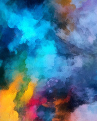 Detailed close-up grunge multi color abstract background. Dry brush strokes hand drawn oil painting on canvas texture. Creative simple pattern for graphic work, web design or wallpaper. 