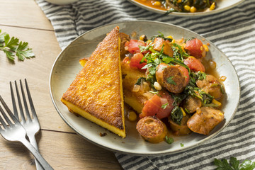 Wall Mural - Fried Polenta with Sausage Stew