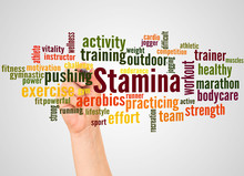 Stamina Word Cloud And Hand With Marker Concept