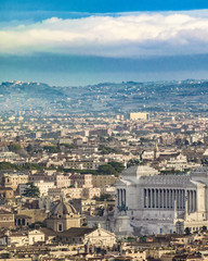 Rome Aerial View at Saint Peter Basilica Viewpoint