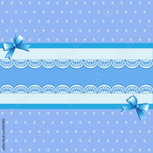 Light Blue Background Lace Bows Vintage Background With Lace
