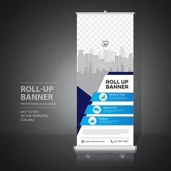 Wall Mural - Roll up banner design template, vertical, abstract background, pull up design, modern x-banner, rectangle size. 