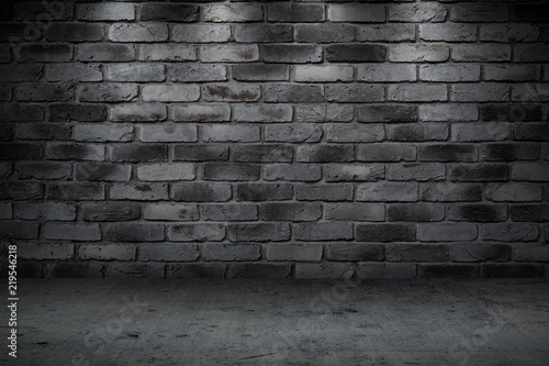 Fotomural Stone wall dark night alley quiet street for background