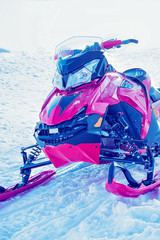 Poster - Snowmobile in Winter Finland Lapland at Christmas