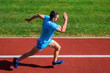 Man athlete run to achieve great result. Speed training guide. List ways to improve running speed. Athlete runner sporty shape in motion. Sport lifestyle and health concept. How run faster