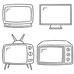 Sticker - vector set of television