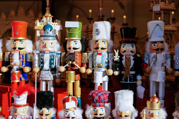 Wall Mural - Nutcrackers at Christmas Market at Alexanderplatz in Winter Berlin Germany