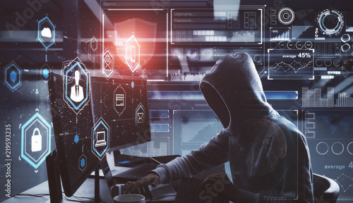 Fotomural Hacking and phishing concept