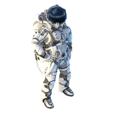 Wall Mural - Astronaut on white. Mixed media