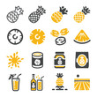 pineapple icon set