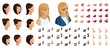 Isometrics create your emotions for a woman president. Sets of 3D hairstyles, faces, eyes, lips, nose, facial expression and emotions to the presidential candidate