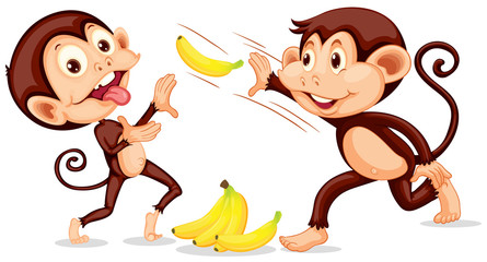 Poster - Monkey throwing a banana