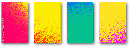 Foto  Set of backgrounds with abstract stipplism effect pattern.