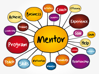 Wall Mural - Mentor mind map flowchart, business concept for presentations and reports