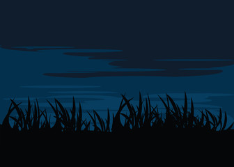 lake in nights backgrounds vector illustration
