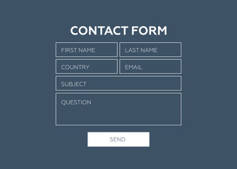 Canvas Print - contact form. web element. contact form vector template