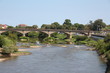 Pont au dessus de l'Adour ville thermale de Dax Landes  temps ensoleillé