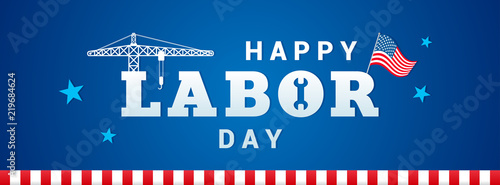Happy Labor Day Banner Vector Illustration Typography With