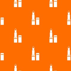 Wall Mural - Lipstick pattern repeat seamless in orange color for any design. Vector geometric illustration