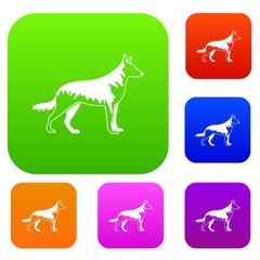 Wall Mural - Shepherd dog set icon in different colors isolated vector illustration. Premium collection