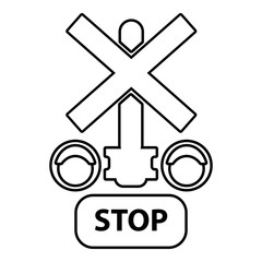 Sticker - Traffic light stop railway icon. Outline illustration of traffic light stop railway vector icon for web design isolated on white background