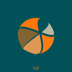 Poster - Template of logo with abstract ball. Vector logotype