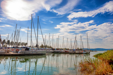 Poster - Sailboat port of Balatonlelle, Lake Balaton, Hungary