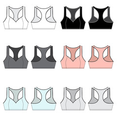 Wall Mural - Vector templates for Womens Sports Bras