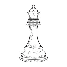 Retro Sketch Of A Queen Chess Piece