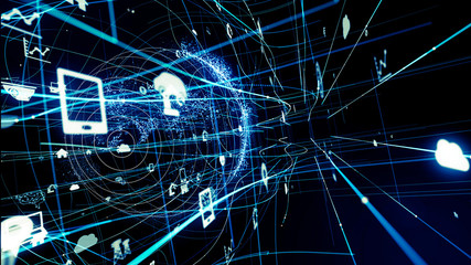 Wall Mural - IoT (Internet of Things) concept. ICT (Information Communication Technology).
