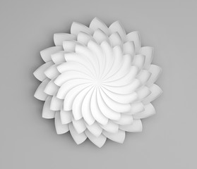 Aufkleber - Single white decorative flower on grey background. Paper origami lily.