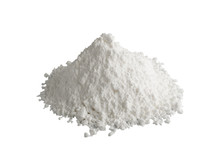 White Powder Of Concrete, Clay Or Bentonite Isolated On White Background With Clipping Path