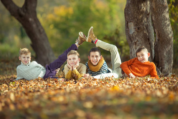 Children's fashion in autumn 
